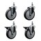 Service Caster 5 Inch Thermoplastic Rubber 12 Inch Threaded Stem Caster Set 2 Brakes SCC SCC-TS20S514-TPRB-121315-2-PLB-2 - alternate 1